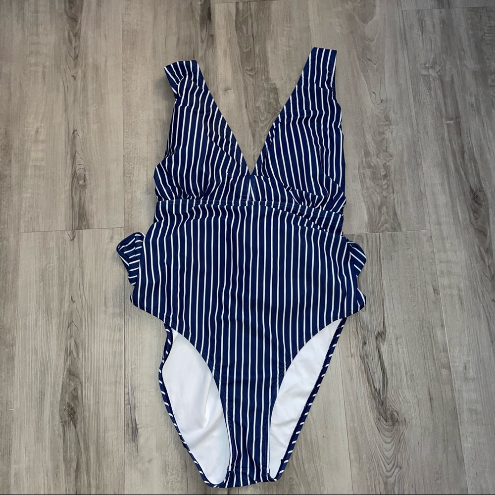 Striped One Piece Swimsuit 4XL